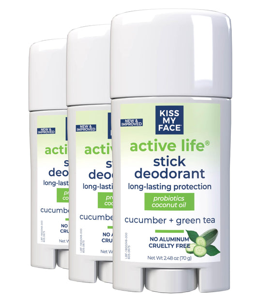 Kiss My Face Cucumber Green Tea 3 Pack Stick Deodorant Beauty and Personal Care Kiss My Face