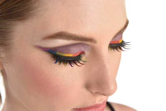 Rainbow Spike Eyelashes - One Size, Multicolor - 2 Pcs.