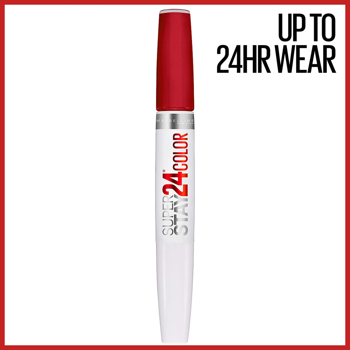 Maybelline Super Stay 24, 2-Step Liquid Lipstick Makeup, Long Lasting Highly Pigmented Color with Moisturizing Balm, Optic Ruby, Ruby Red, 1 Count Beauty & Personal Care MAYBELLINE