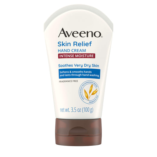Aveeno Skin Relief Intense Moisture Hand Cream with Soothing Prebiotic Oat for Dry and Sensitive Skin Cream Softens & Smooths Hands & Lasts Through Beauty & Personal Care Aveeno