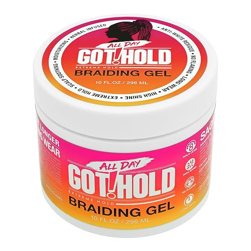 ALL DAY GOT HOLD Braiding Gel for Natural Hair Extreme Hold, Hydrating & Frizz-Free, No Flaking or Drying, High Shine for Braids, Twists, Cornrows Beauty & Personal Care ALL DAY GOT HOLD