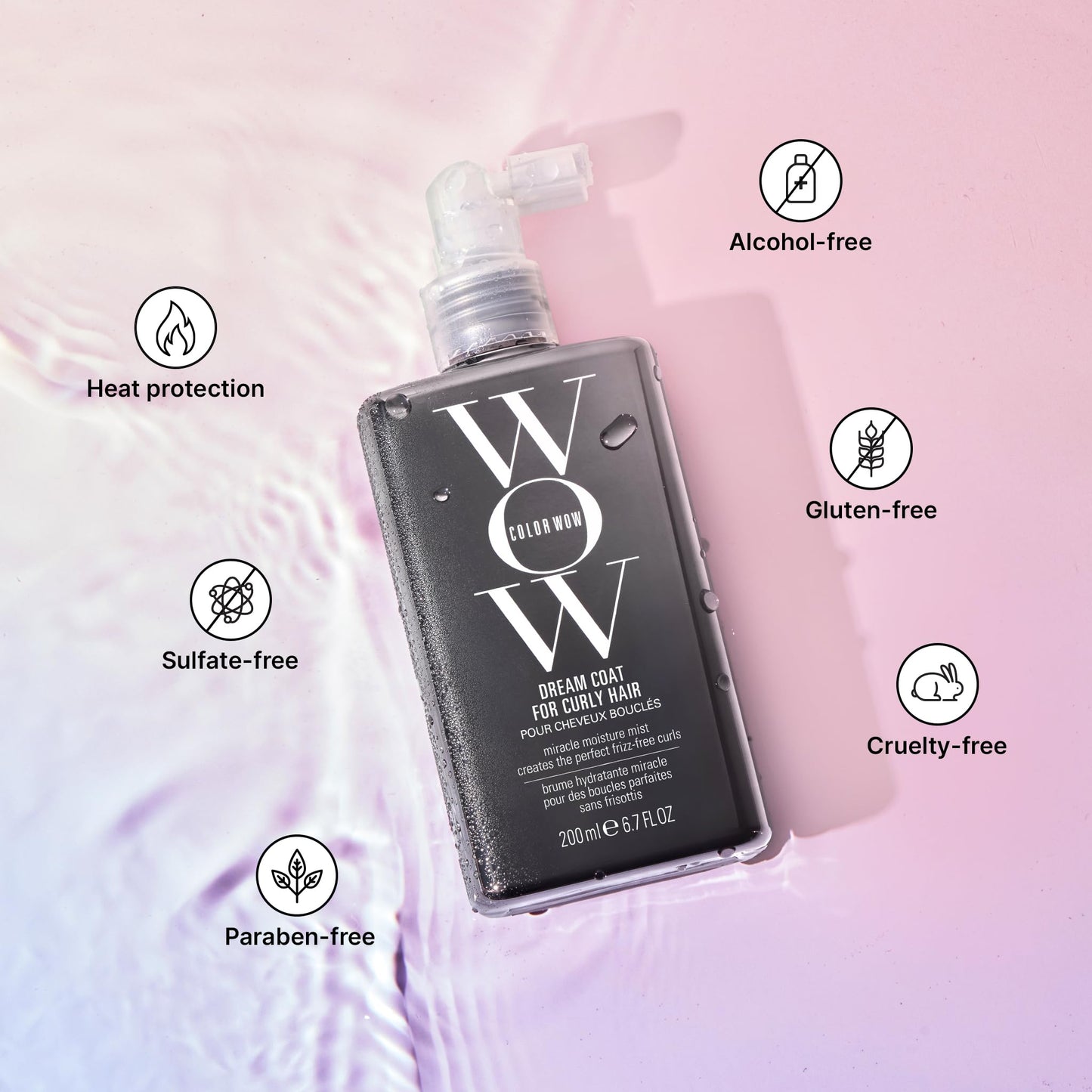 COLOR WOW Dream Coat for Curly Hair, Moisture-Boosting Anti-Frizz Spray for Defined Curls Beauty and Personal Care COLOR WOW