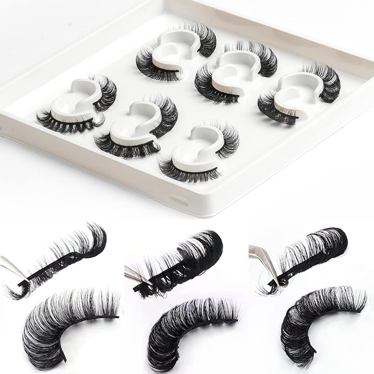 3d Russian Strip Lashes, D Curl Lash Strips, Natural False Lashes Mink, NaturalWispies Mink Eyelashes, Wispy Fake Lashes, Faux Mink Eyelashes Natural Beauty & Personal Care royaomis