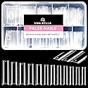 UNA GELLA No C Curve Nail Tips 504 PCS Extra Long XXL Tapered Square Nail Tips Half Cover Nails tips Straight Shape For French Acrylic Nails False Beauty & Personal Care UNA GELLA
