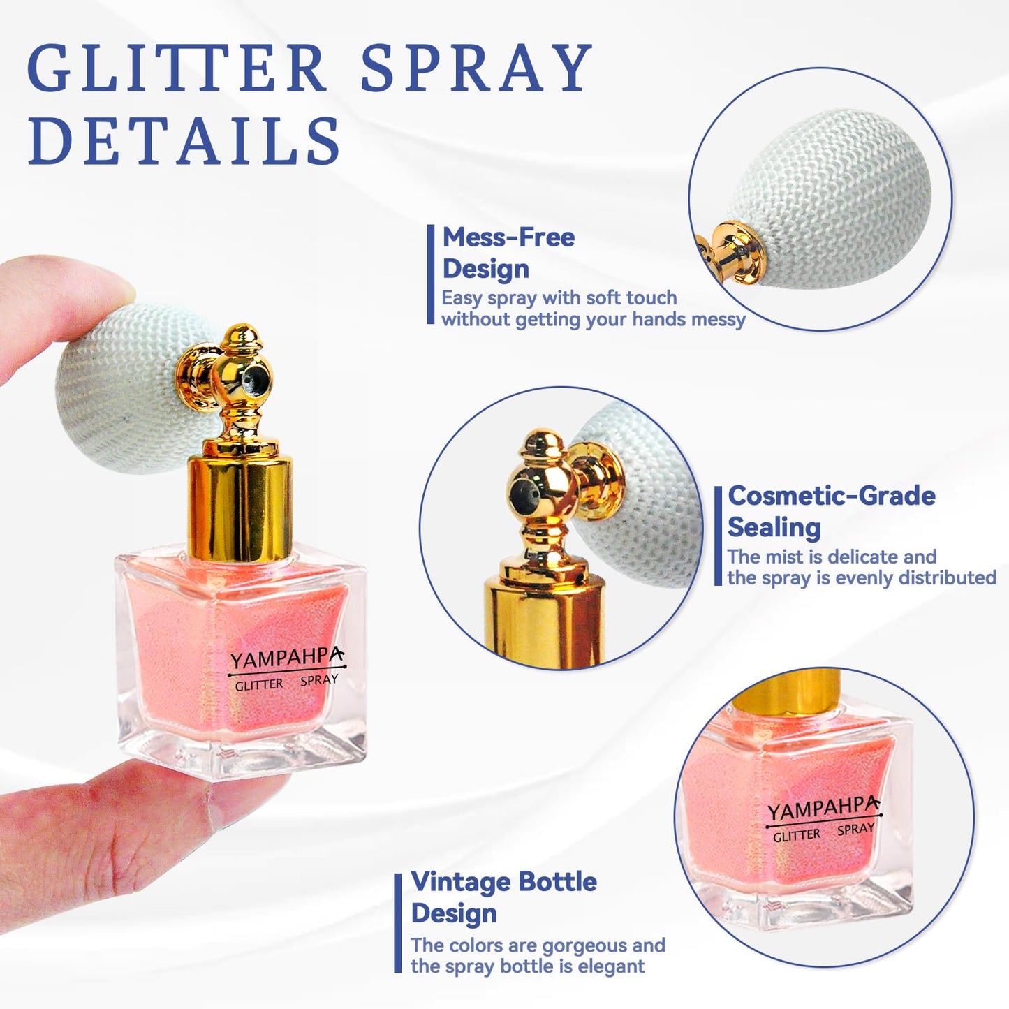 Body Glitter Spray, Pink Glitter Spray for Hair and Body, Include 1 Jar of Refills Beauty & Personal Care Yampahpa