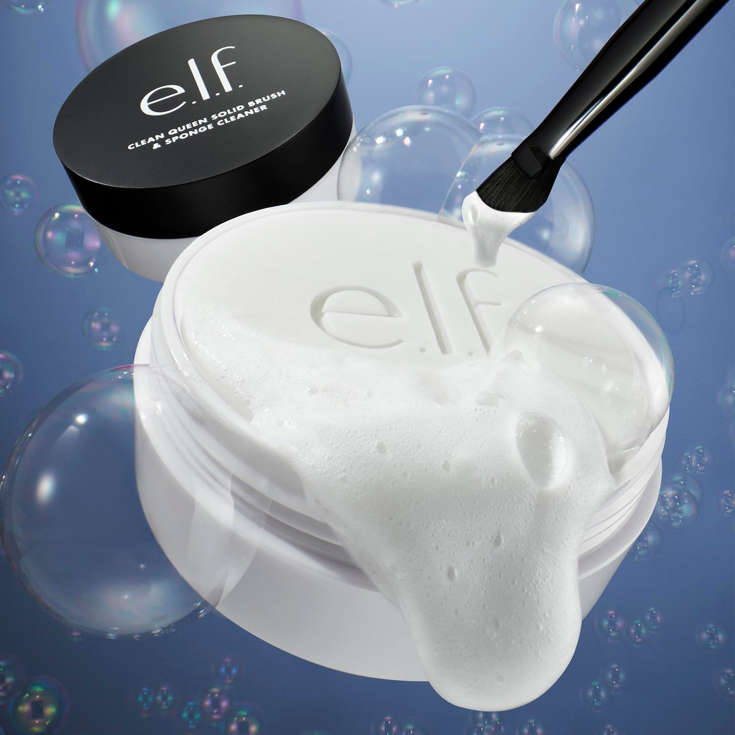 e.l.f. Clean Queen Solid Brush & Sponge Cleaner, Cleanses Face & Eye Makeup Brushes & Sponges, Nourishing, Non-Damaging Formula, Vegan & Cruelty-Free Beauty and Personal Care e.l.f.