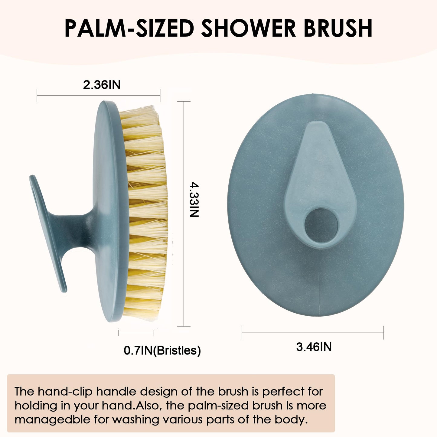 INNERNEED Food-Grade Soft Silicone Body Scrubber Shower Brush Handheld Cleansing Skin Brush, with PP Shower Brush for Exfoliating, Cellulite Treatment Beauty and Personal Care INNERNEED