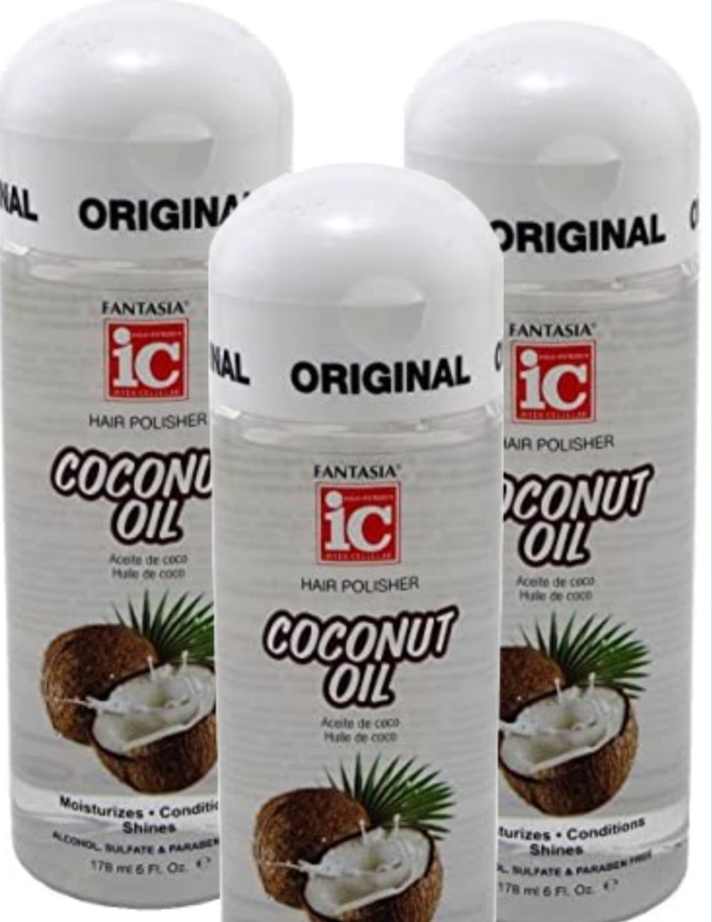 Fantasia Ic Hair Polisher 6oz Coconut Oil (3 Pack) Beauty & Personal Care Fantasia