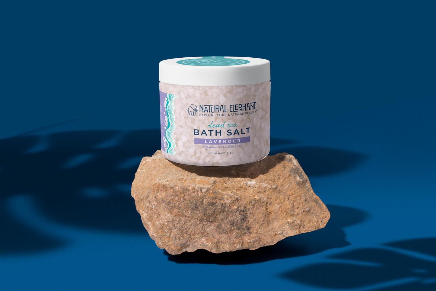 Natural Elephant Dead Sea Bath Salt Bathing and Foot Soak for Relaxing and Nourishing- 100% Pure with Essential Oil - Medium Coarse Grain (18 oz Jar Beauty and Personal Care Natural Elephant