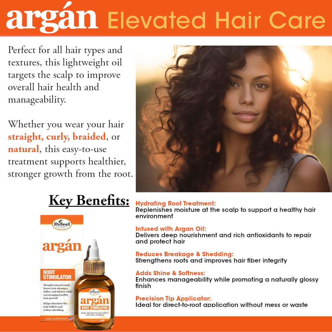 Difeel Argan Hydrating Root Stimulator 2.5 oz.