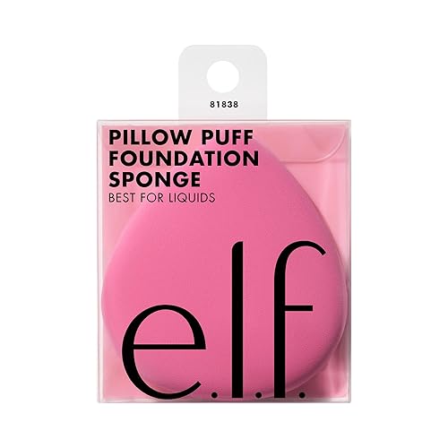 e.l.f. Pillow Puff Foundation Sponge, Bouncy, Ultra-Soft Foam Makeup Sponge For Liquid Foundation, Creates An Airbrushed Finish, Vegan Beauty & Personal Care e.l.f.