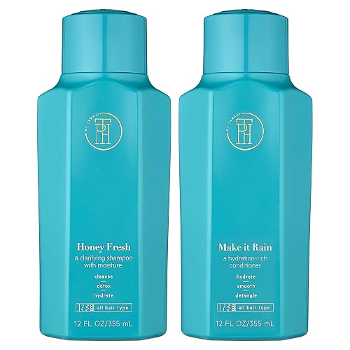 TPH BY TARAJI Cleanse Bundle | Make it Rain Hydrating Conditioner with Aloe & Honey and Honey Fresh Clarifying Shampoo for Buildup with Aloe, Honey | Beauty & Personal Care TPH by Taraji