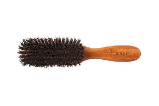 Classic Men's Club (Soft) Wild Boar Bristles Light Wood or Acrylic Handle Gentle Bass Brushes (1 Brush), white (153S)