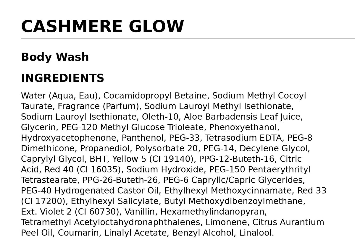 Bath & Body Works Cashmere Glow Body Wash 10 fl oz