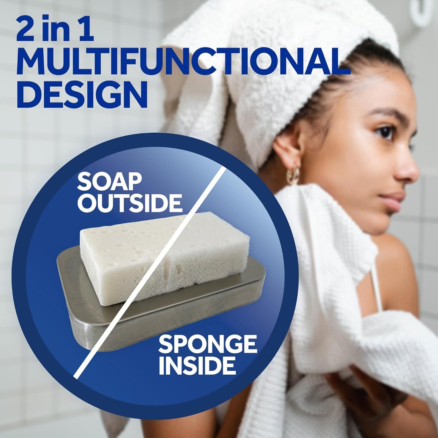 T.Taio Esponjabon Mother of Pearl Soap Sponge - Revitalizing Shower Scrubber for Bath Wash & Oil Removal - Bathroom Essentials with Fresh Scents Beauty & Personal Care T.TAIO