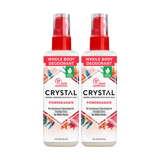 Crystal Mineral Deodorant Spray, Pomegranate, 4.0 oz, Pack of 2 Beauty and Personal Care Crystal Essence