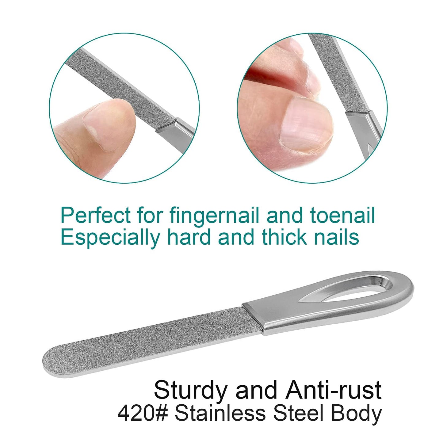 VOGARB Travel Nail Files for for Thick Toenails, 3.6 Inch Diamond Nail File for Natural Nails, Double Sided 180 Diamond Grits Emery Boards for Men Beauty & Personal Care VOGARB