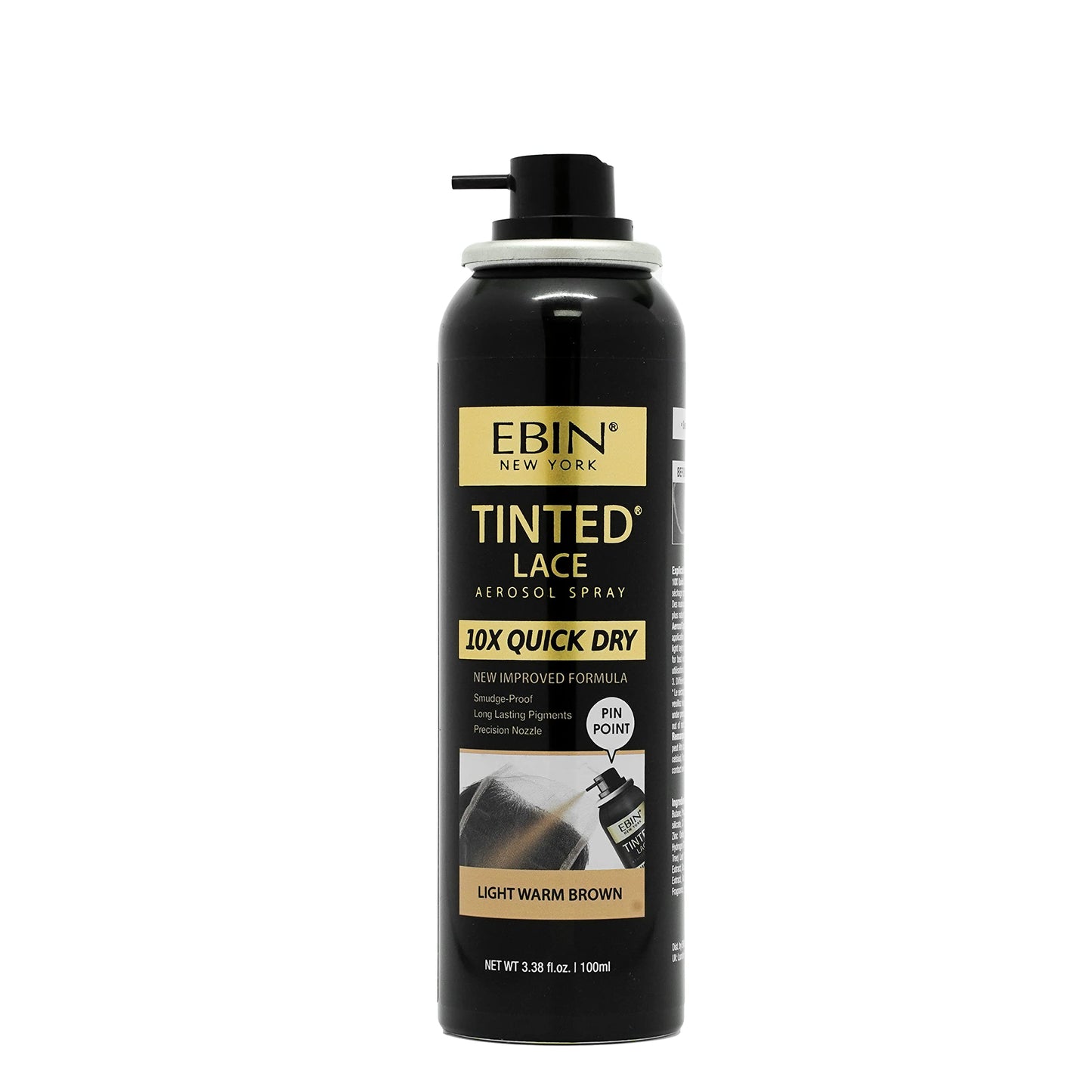 EBIN NEW YORK Tinted Lace Spray 3.38oz/ 100ml - Light Warm Brown | Quick Drying, Water Resistant, No Residue, Even Application, Matching Skin Tone Beauty & Personal Care EBIN NEW YORK