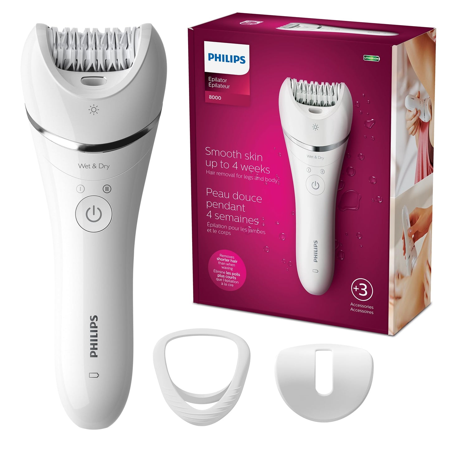 Philips Epilator Series 8000 for Women, with 3 Accessories, BRE700/04 Beauty and Personal Care Norelco