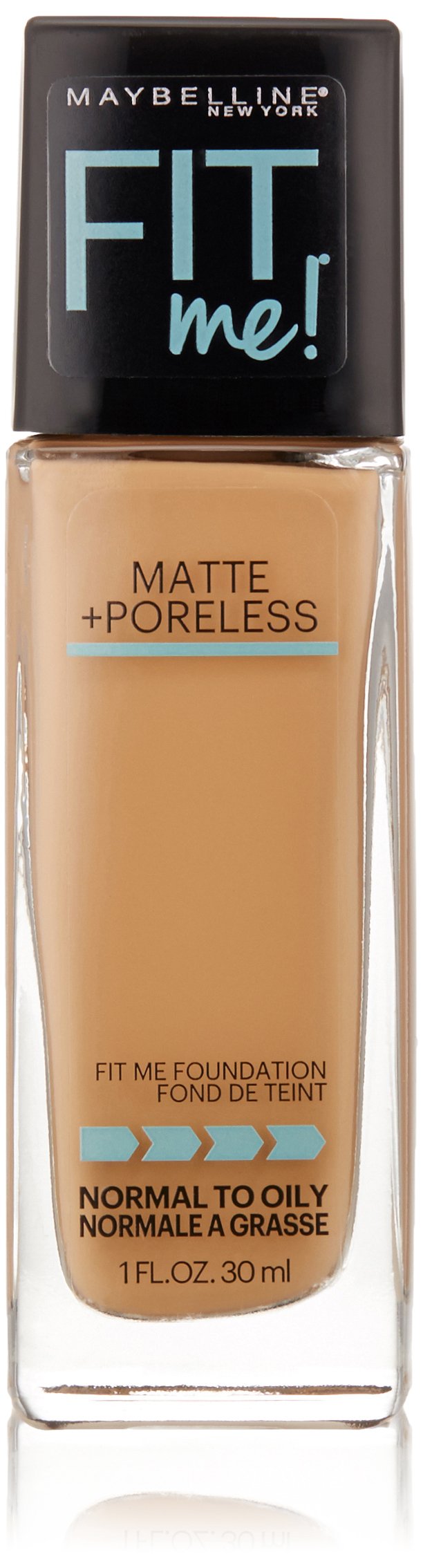 Maybelline New York Fit Me Matte Plus Pore Less Foundation Makeup, Warm Honey, 1 Fluid Ounce