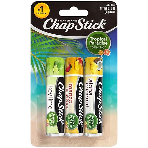 ChapStick Lip Care Set, Tropical Paradise Collection 3-Pack - Mango Sunrise, Key Lime & Aloha Coconut Lip Balm, 0.15 Oz Ea Beauty & Personal Care ChapStick