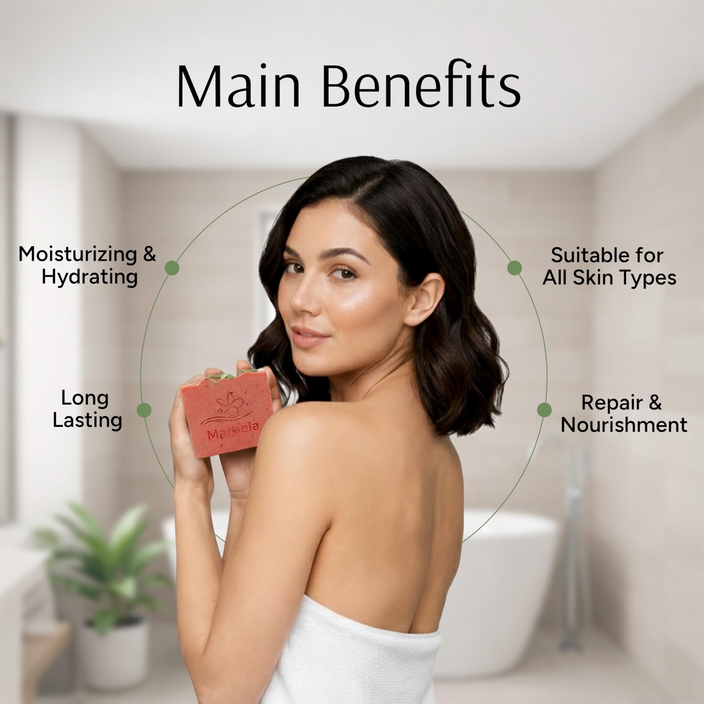 Marbela Cosmetics Handmade Soap Bar - Made in USA, Vegan Friendly, Palm Oil Free, Natural Bar Soap - Gentle Face & Body Soap for Daily Skin Care Beauty & Personal Care Marbela