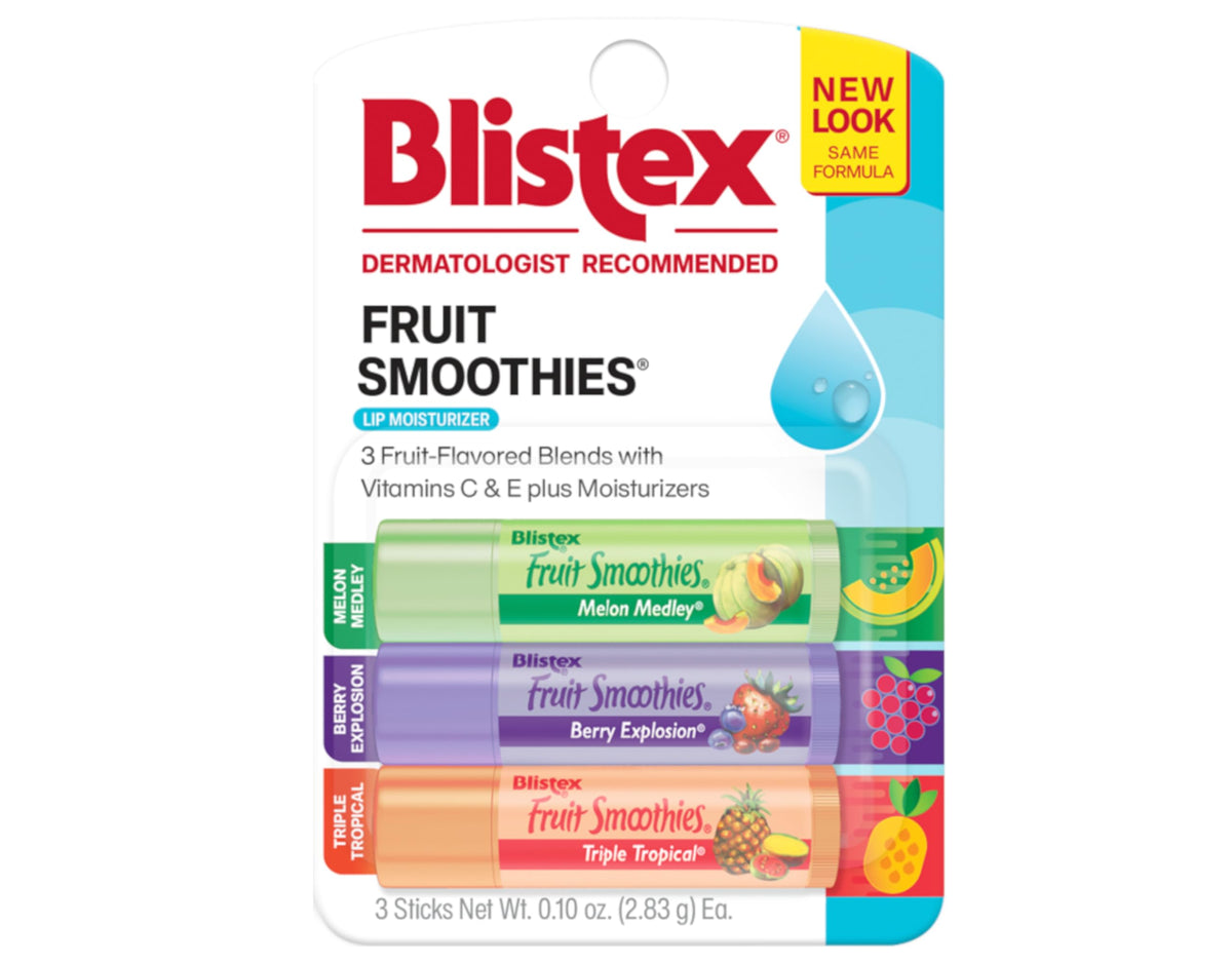 Blistex Fruit Smoothies Lip Moisturizers 3 Sticks 0.10 oz each Pack of 2 Beauty & Personal Care Blistex