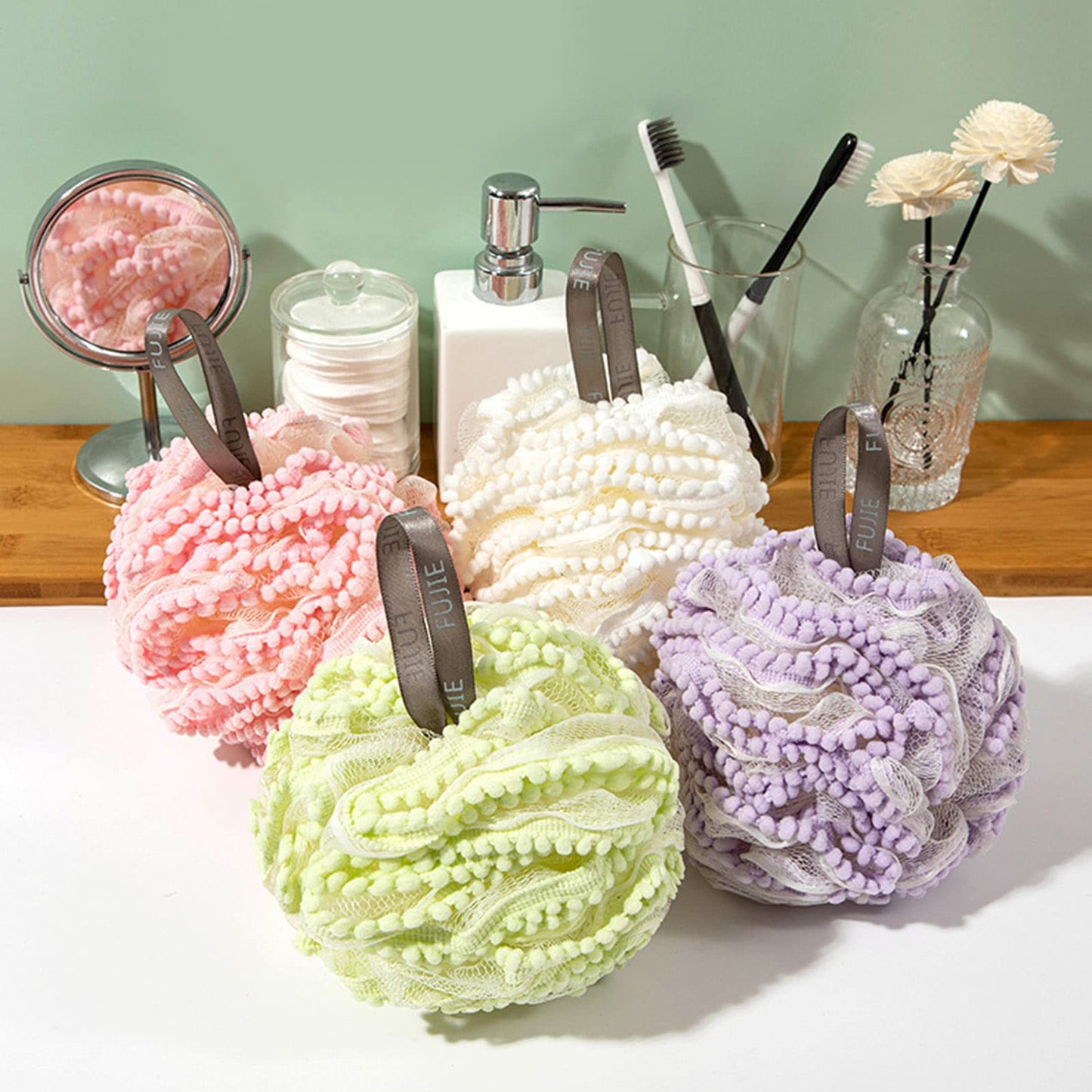 boxidixi Bath Shower Sponge Loofah 80g Exfoliating Shower Sponge Body Scrubber Poufs Bath Sponge Shower Sponge for Women Men Bath Sponge Loofah 4 Beauty and Personal Care boxidixi