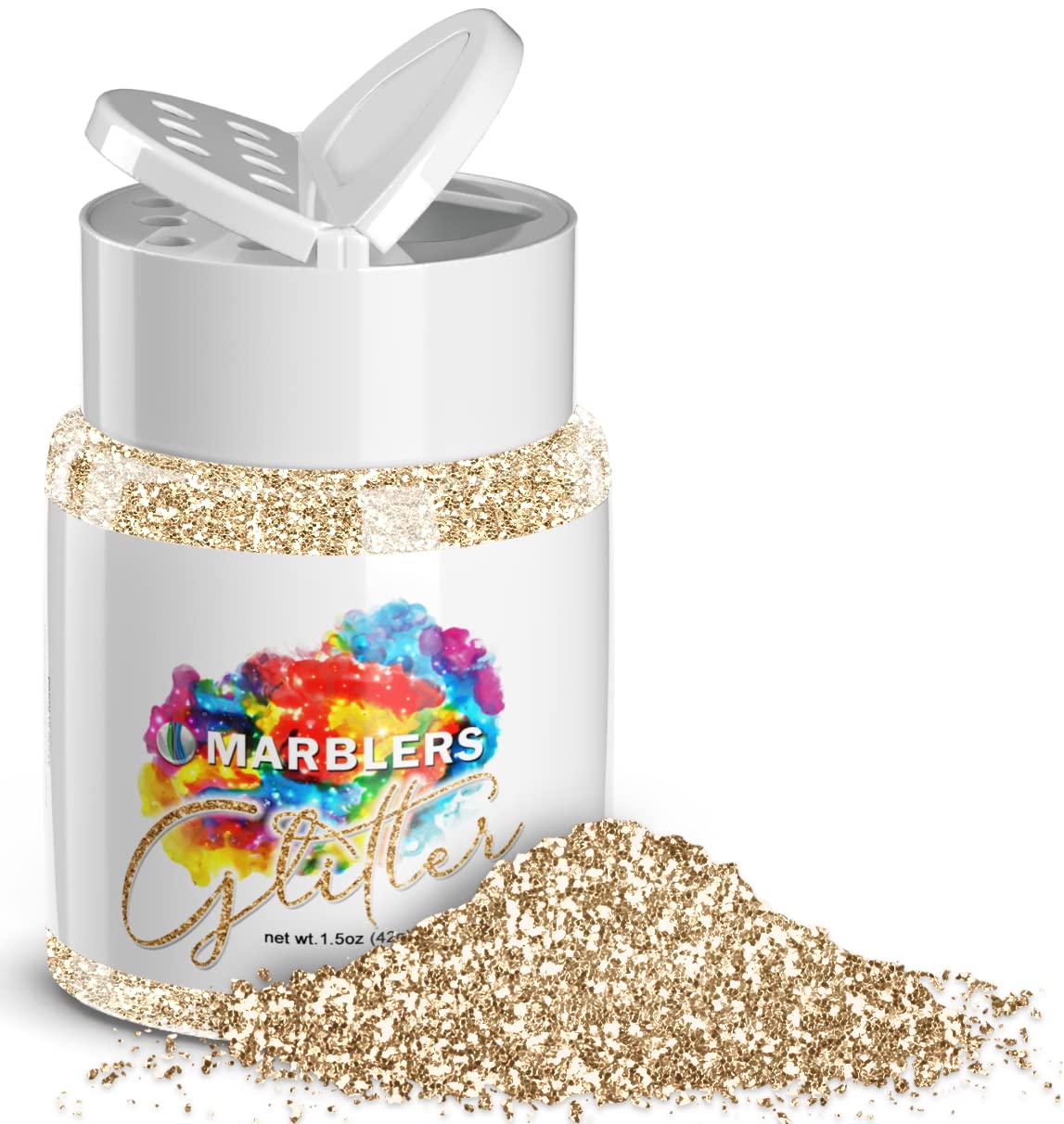 MARBLERS Twinkle Glitter [Silk Beige] 1.5oz (42g) | Fine | Non-Toxic, Vegan, Cruelty-Free | Face, Body, Eyeshadow, Hair, Festival, Party Makeup | Nail Beauty & Personal Care MARBLERS