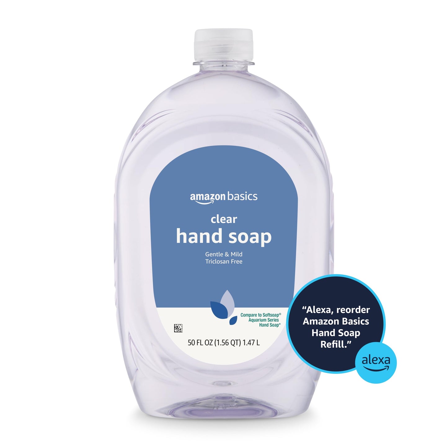 Amazon Basics Gentle & Mild Clear Liquid Hand Soap Refill, Triclosan-Free, Dermatologist-Tested, pH Balanced, Cruelty-Free, 50 Fluid Ounces, 1-Pack Beauty and Personal Care Amazon Basics