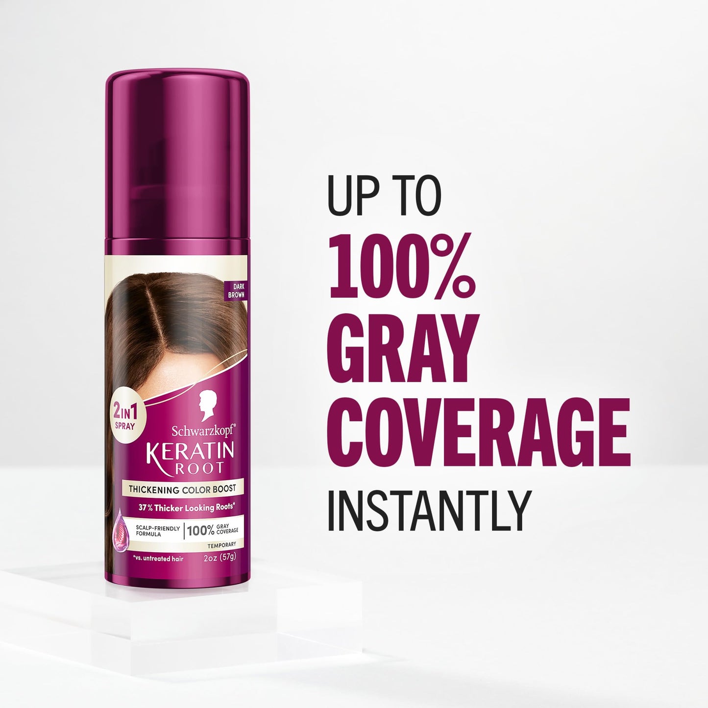 Schwarzkopf Keratin Root Temporary Hair Color Spray, Dark Brown, Instant Gray Coverage, Thicker, Fuller-Looking Roots, Easy-to-Use, No Ammonia, Low Beauty & Personal Care Schwarzkopf