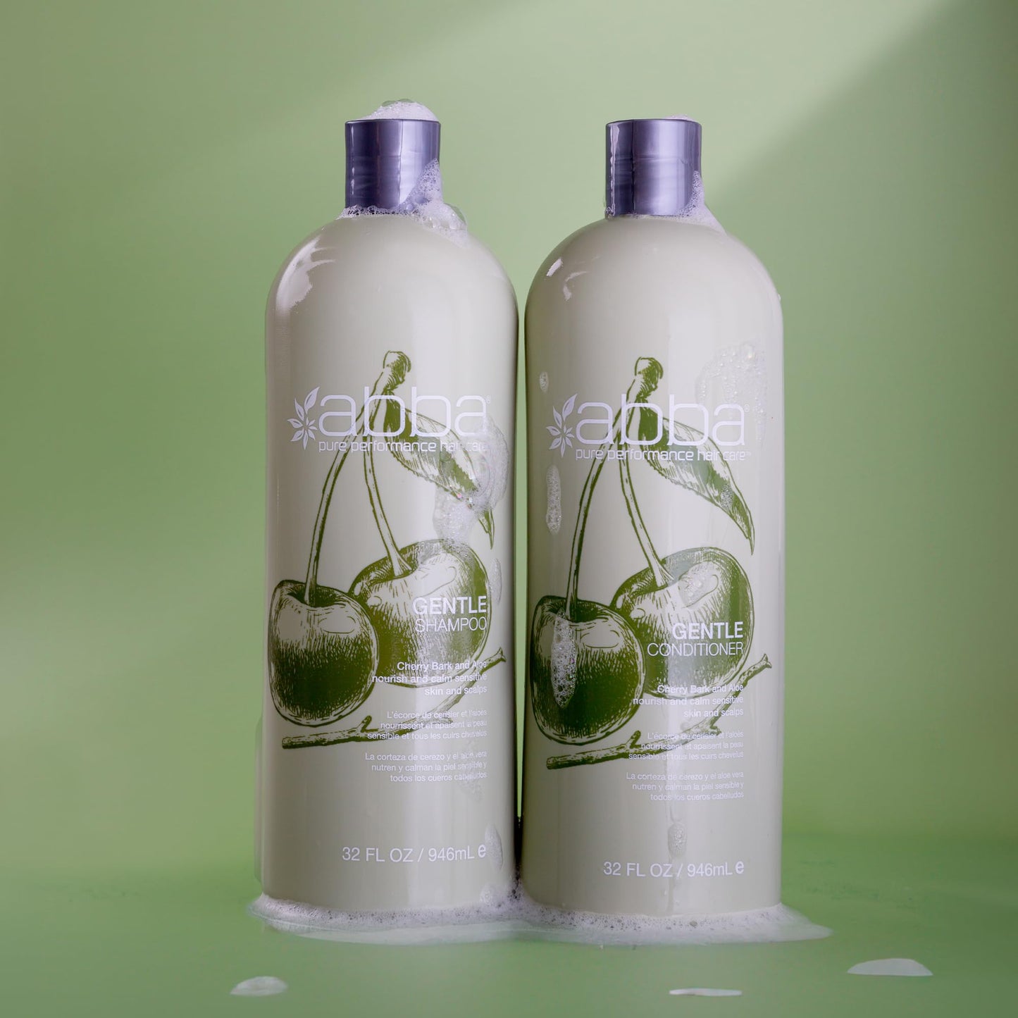 ABBA - Pure Gentle Shampoo & Conditioner Soothing & Nourishing Value Duo Set - Cherry Bark & Aloe, 32 fl oz Each Beauty & Personal Care ABBA