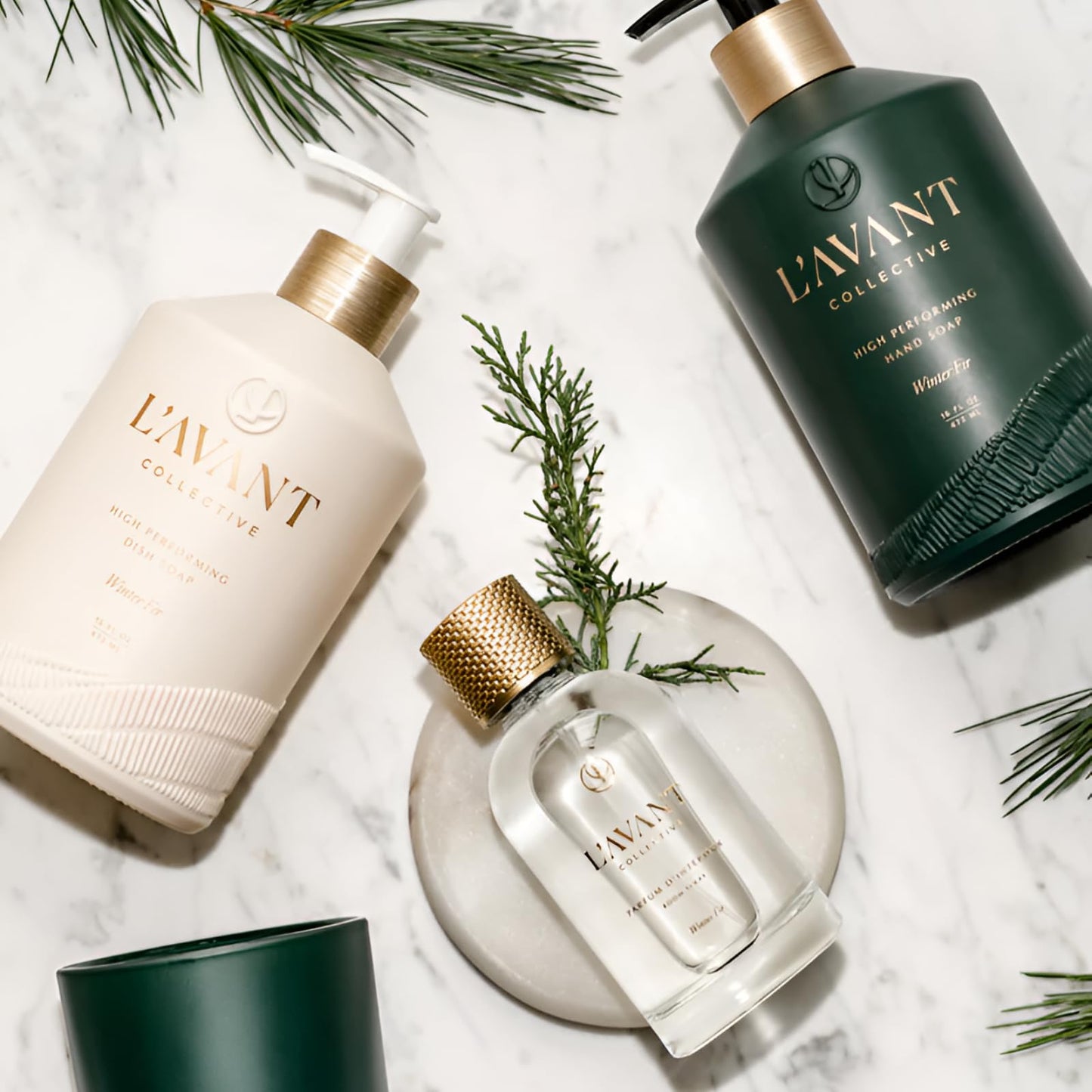 L'AVANT Collective Hand Soap & Dish Soap Winter Fir | High Performing Formula Luxurious Ingredients Soft & Smooth Hands & Dishes | 2 Glass Bottles Beauty & Personal Care L'AVANT Collective