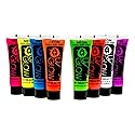 Uv Glow Blacklight Face and Body Paint 0.34oz - Set of 8 Tubes - Neon Fluorescent (All Colours) Beauty & Personal Care UV Glow
