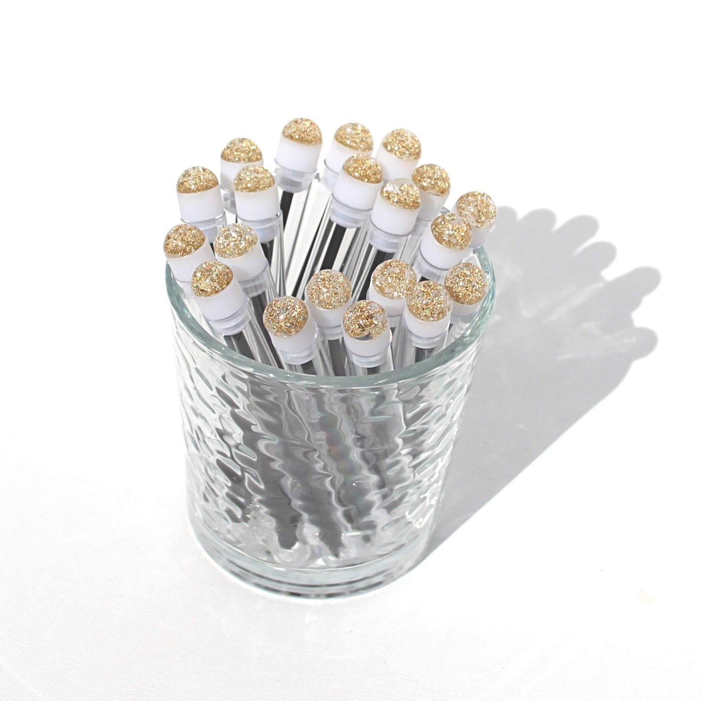 Lash Brush Wands | 20 Pack | Eyelash Extension Supplies | Disposable Lash Spoolie Brush | Gold Fleck Design Beauty & Personal Care Lash Extension Supply