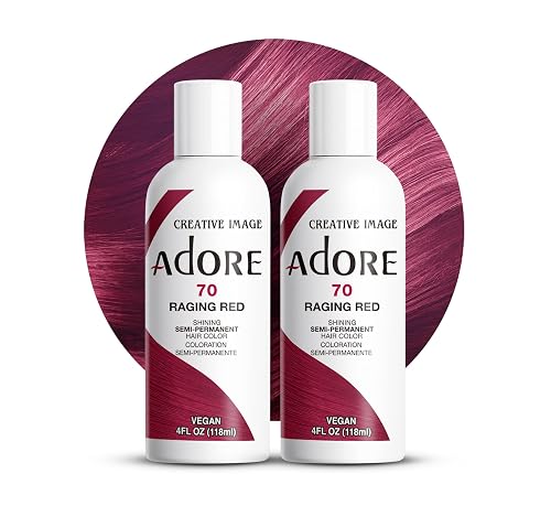 Adore Semi Permanent Hair Color (070 Raging Red) (2 Pack) | Vegan & Cruelty-Free Red Hair Dye | No Ammonia, No Peroxide, No Alcohol | 4 Fl Oz Beauty & Personal Care Adore