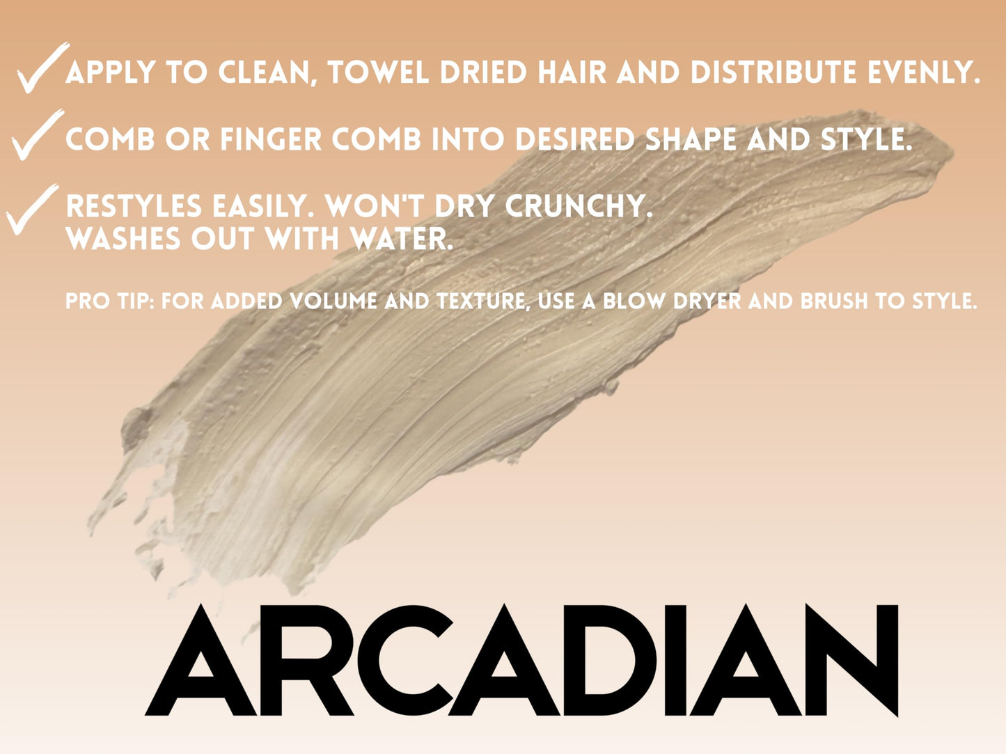 Arcadian Grooming Clay Pomade for Men - Vegan Matte Finish, Strong High Hold, 4oz Beauty & Personal Care Arcadian