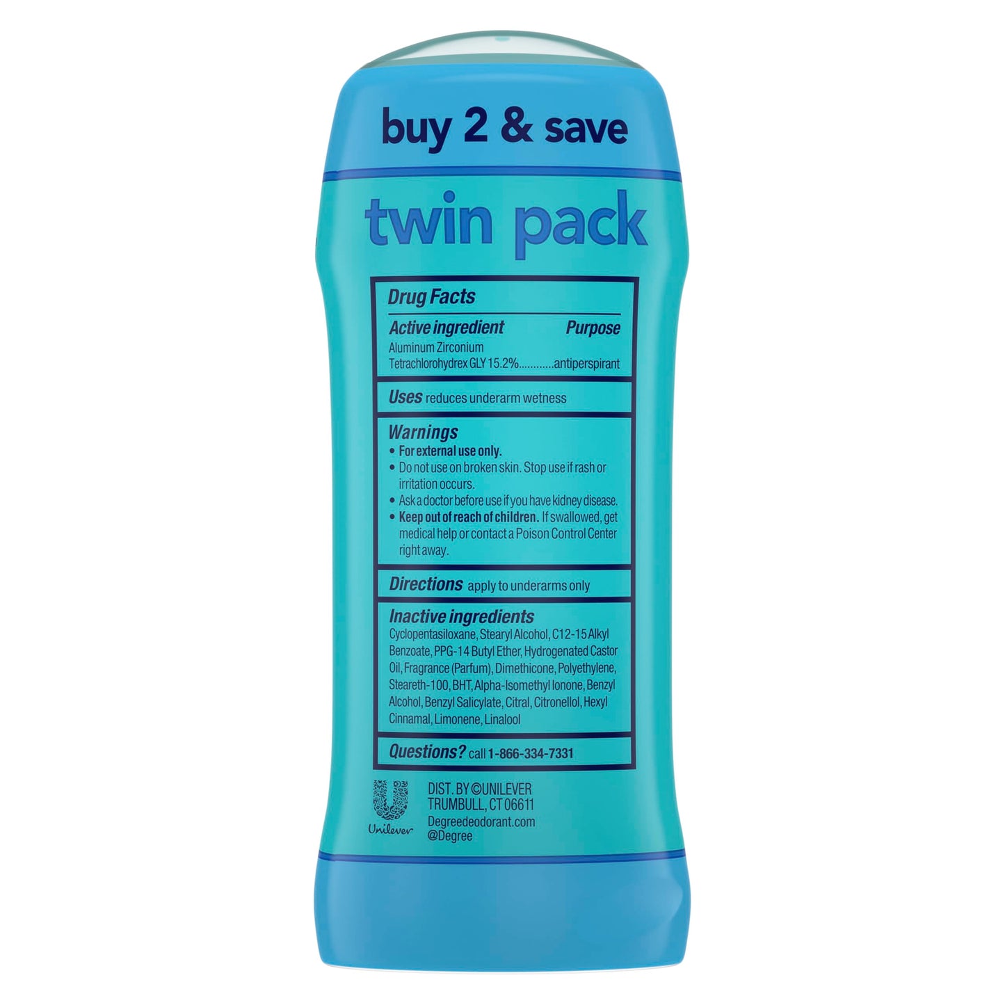 Degree Antiperspirant Deodorant Twin Pack Shower Clean 48-Hour Sweat and Odor Protection Antiperspirant for Women 2.6 oz Beauty and Personal Care Degree