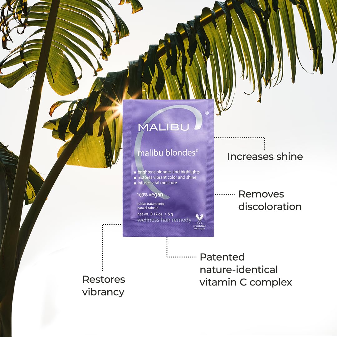 Malibu C Blondes Wellness Remedy - Removes Discoloration from Bleached, Highlighted or Natural Blonde Hair + Restores Vibrance and Shine with Vitamin Beauty & Personal Care Malibu C