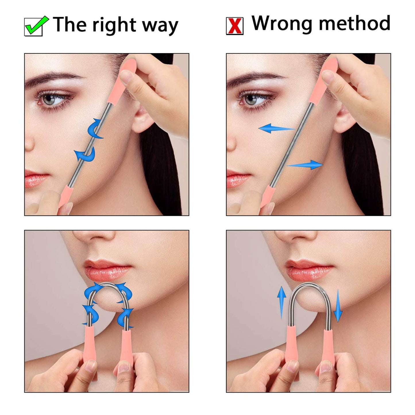 Spring Hair Remover Skin Hair Exfoliator Hair Removal Spring Professional Women Threading Hair Epilator for Upper Lip Chin Cheeks Beauty and Personal Care Dioche