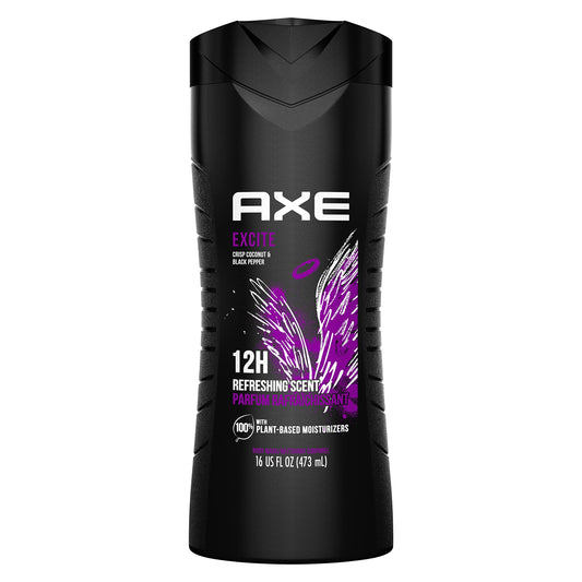 AXE Body Wash 12h Refreshing Scent Excite Crisp Coconut and Black Pepper Men's Body Wash, 16 Oz Beauty & Personal Care AXE