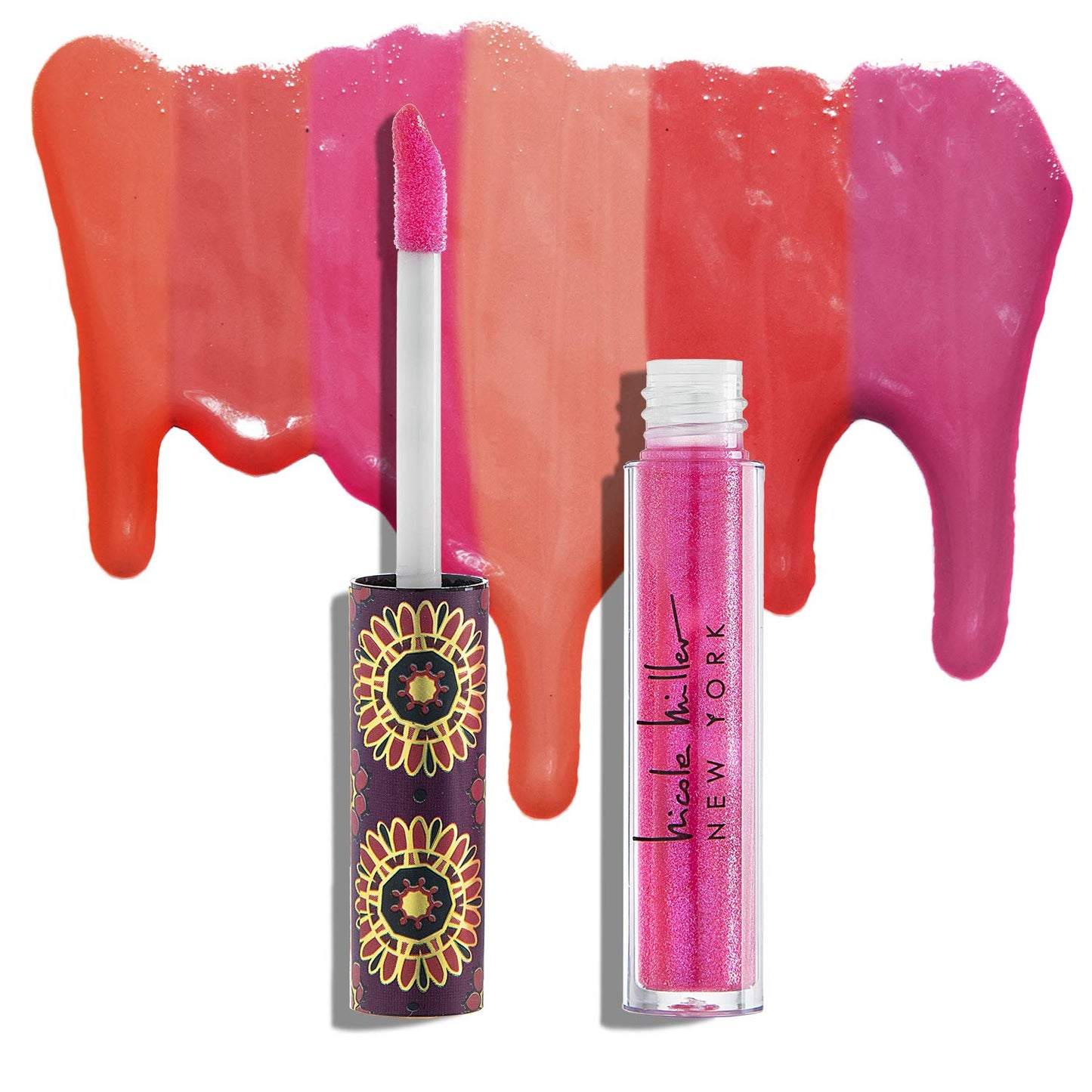 Nicole Miller Lip Gloss Collection Shimmery Glosses for Women and Girls Long Lasting Color Set with Rich Varied Colors, Pink Shimmer, 10 Count (Pack Beauty & Personal Care Nicole Miller New York