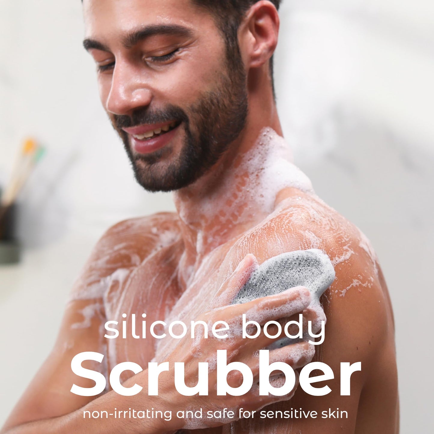 MainBasics Silicone Body Scrubber Dual-Sided Shower Loofah and Scalp Scrubber (Black, Scalp) Beauty & Personal Care MainBasics