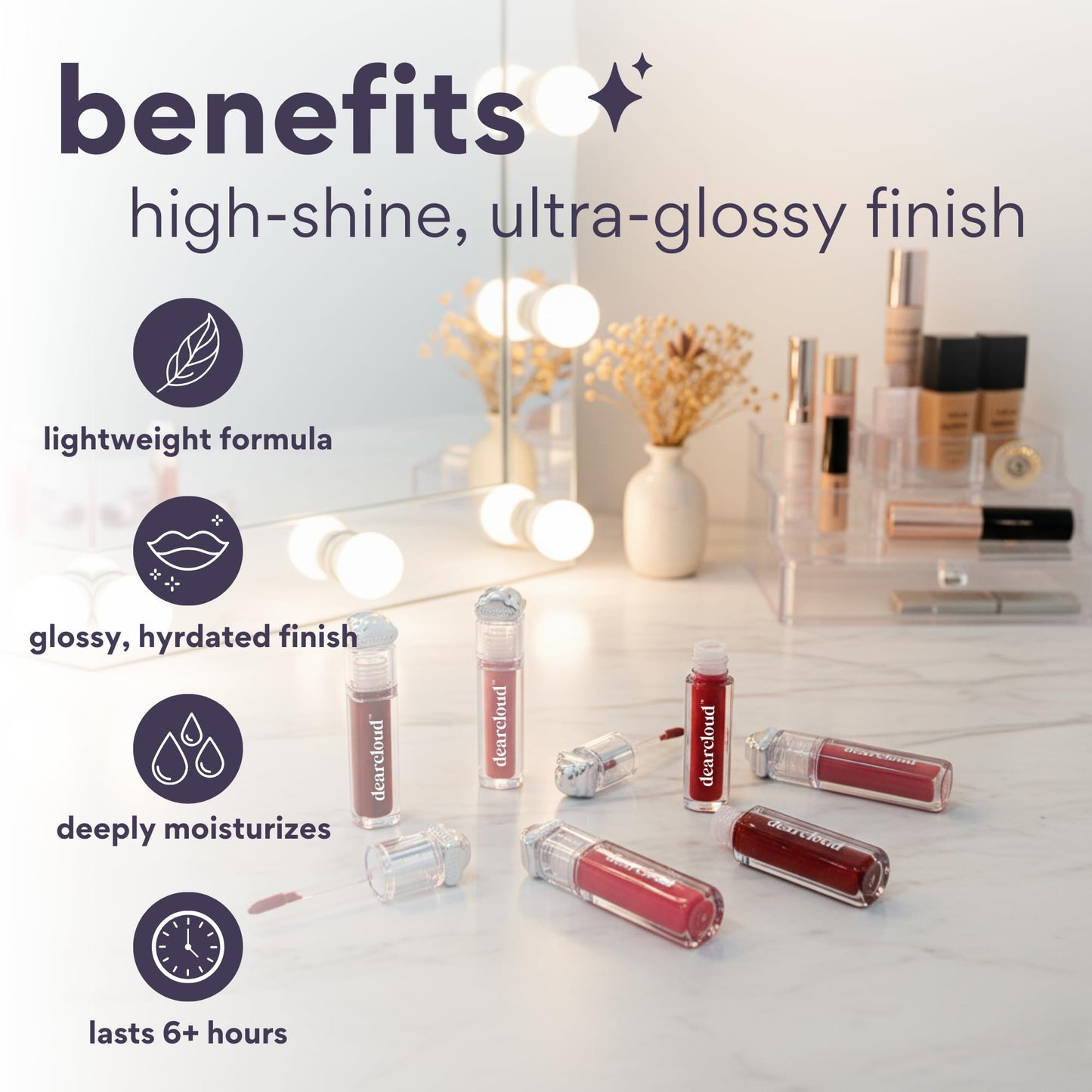 dearcloud Color Crush Lip Tint - Lip Gloss for Women - Tinted Lip Balm with Squalane - Sundae (0.13 oz) Beauty & Personal Care dearcloud