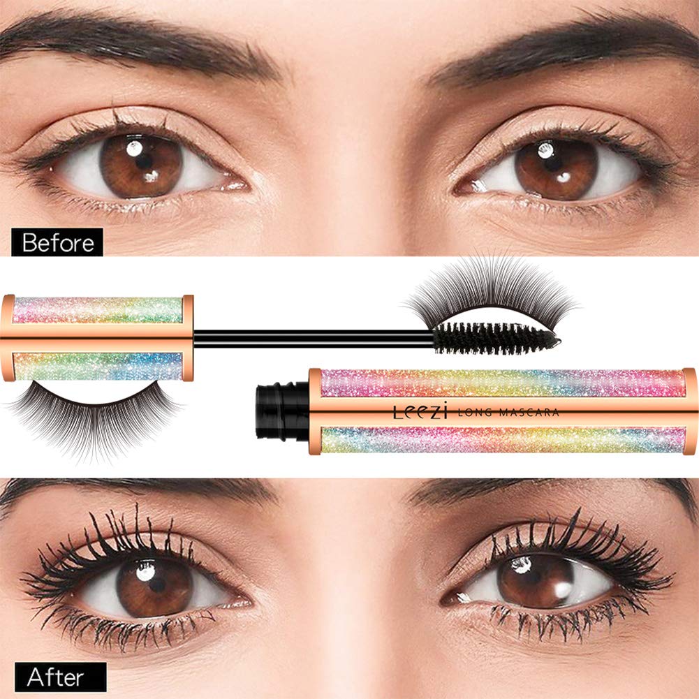 4D Silk Fiber Eyelash Mascara Waterproof - Thickening Long Lasting Smudge-Proof Natural Curling Lengthening All Day Exquisitely Extra Long Black (A) Beauty & Personal Care Earthsport