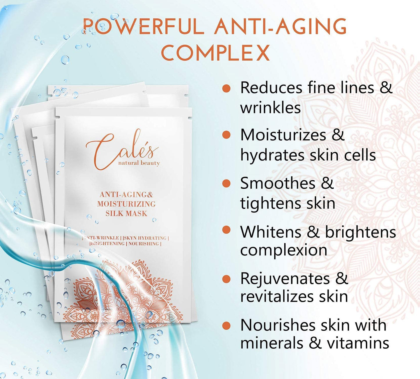 Calés Anti-Aging and Moisturizing Face Mask Set - Hydrating Face Masks for Women - 100% Cotton Face Mask Sheets for Skin Brightening and Nourishing Beauty & Personal Care Ana Calés