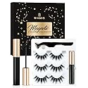 Sikkis Magnetic Eyelashes with Eyeliner - Magnetic Eyeliner and Lashes Kit, 5D Faux Mink Lashes,Eyelashes Long Reusable False Lashes (3 Pairs) Beauty & Personal Care Sikkis