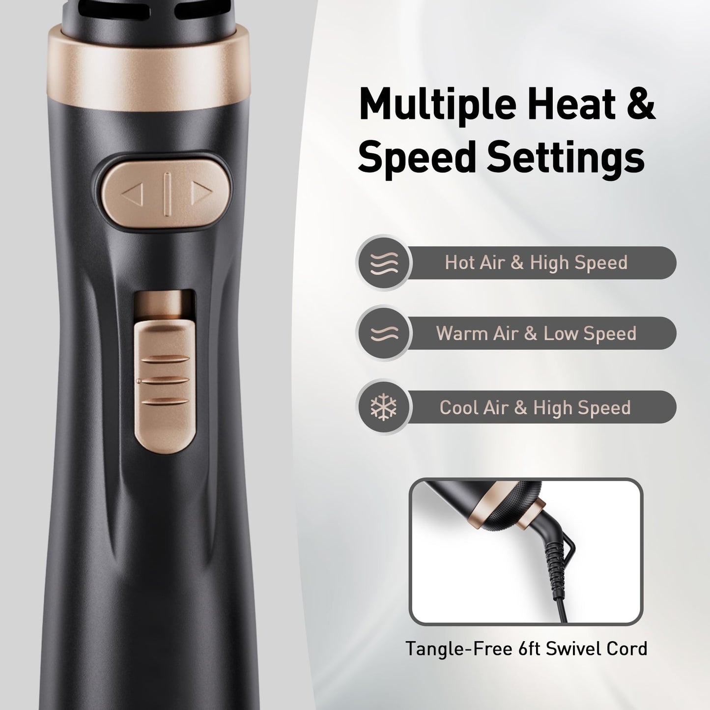 Beautimeter Hair Dryer Brush 3-in-1 Hair Styler, Rotating Blow Dryer Brush with 2-Inch and 1.5-Inch Brushes Beauty & Personal Care Beautimeter
