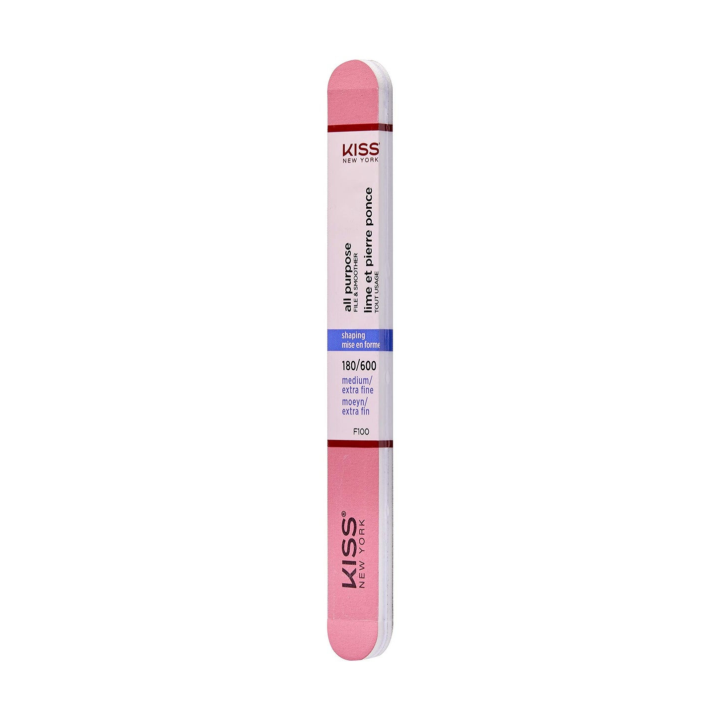Kiss File All Purpose & Smoother 180 Medium / 600 Extra Fine F100N - Pack of 6 Files & Smooths Natural and Artificial Nails Beauty & Personal Care Kiss