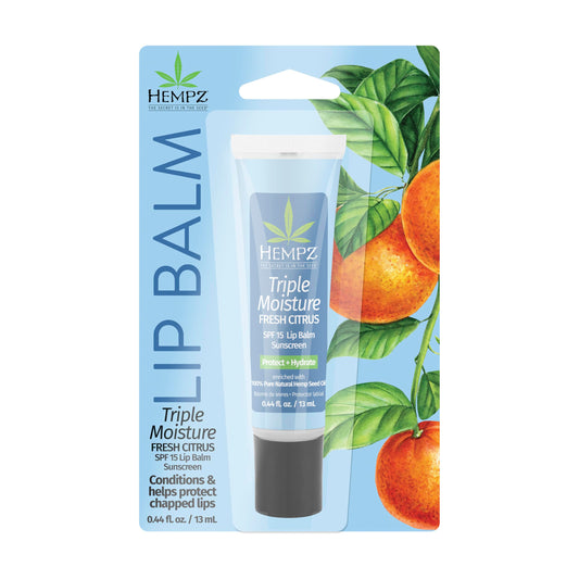 Hempz SPF 15 Lip Balm, Triple Moisture, Ultra Hydrating Lip Care for Men or Women, .44 oz. Beauty and Personal Care Hempz